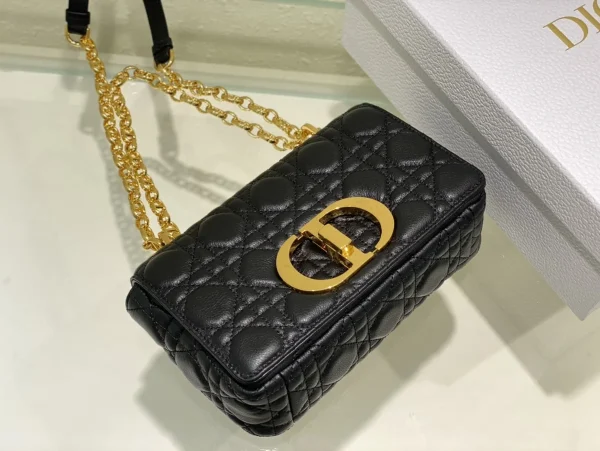 Dior Caro 黑色小牛皮斜挎包小號PM-M9241：圖片 7