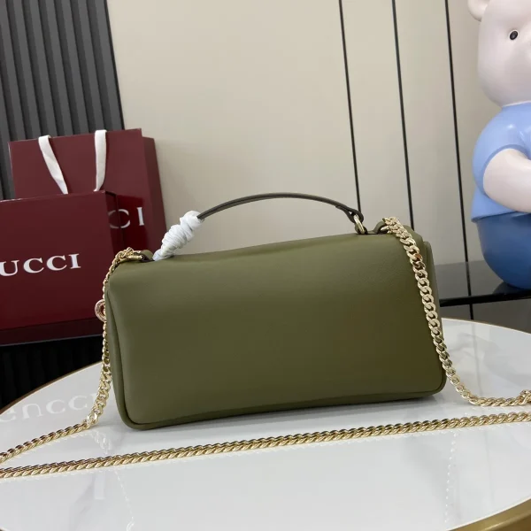 GUCCI GG Milano小號紅色絎縫皮革斜揹包-806016：圖片 4