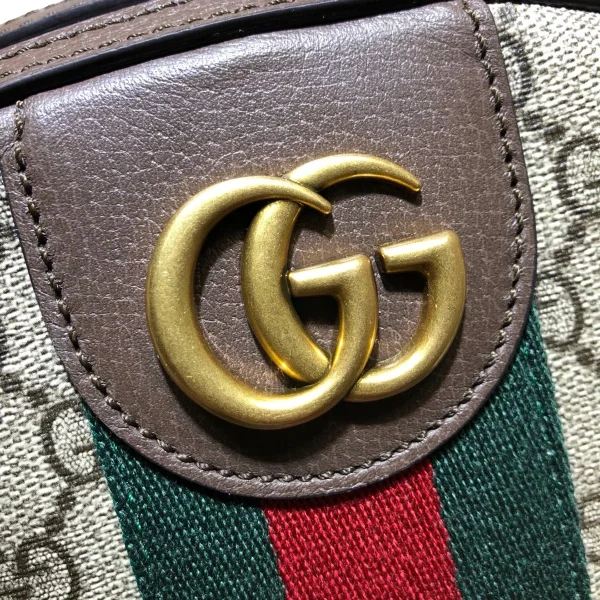 GUCCI Ophidia小號米棕帆布背包-547965：圖片 5