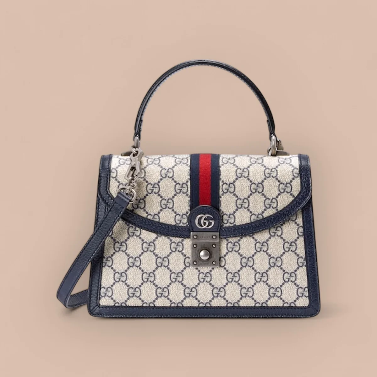 GUCCI Ophidia米棕帆布斜揹包-651055 1 GUCCI Ophidia米棕帆布斜揹包-651055