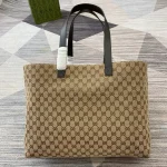 GUCCI Original GG大號米棕帆布托特包-802166：圖片 3
