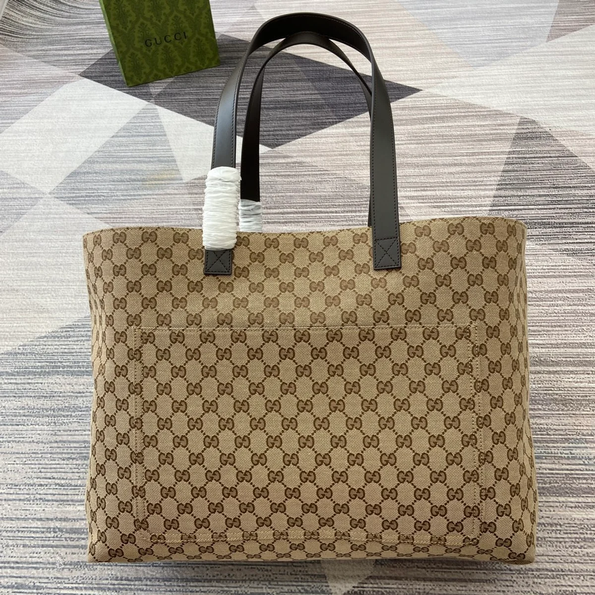 GUCCI Original GG大號米棕帆布托特包-802166 3 GUCCI Original GG大號米棕帆布托特包-802166