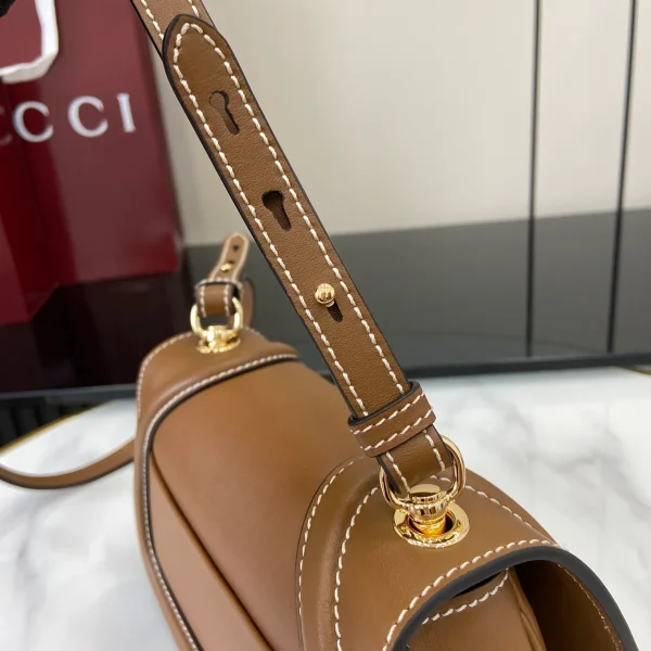 GUCCI Blondie迷你米棕帆布斜背包-815700：圖片 5