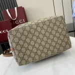 GUCCI GG Emblem小號米棕帆布肩揹包-815103：圖片 5