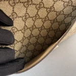 GUCCI GG Supreme小號米棕帆布斜背包-739496：圖片 9