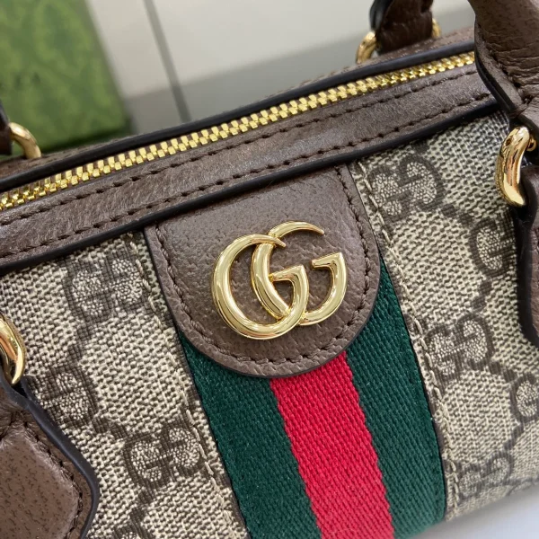 GUCCI Ophidia米綠帆布手提包-781490：圖片 6