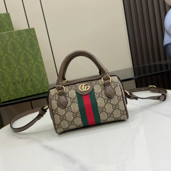 GUCCI Ophidia米綠帆布手提包-781490：圖片 2
