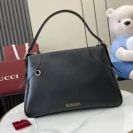 GUCCI GG Emblem大號米棕帆布單肩包-815217：圖片 2