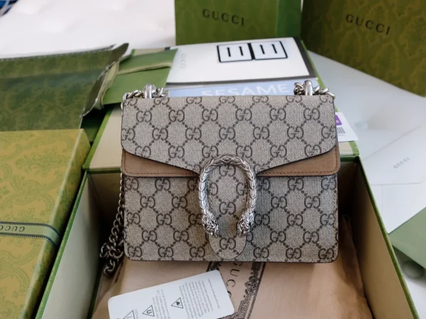 GUCCI Dionysus米棕帆布斜揹包-421970：圖片 6