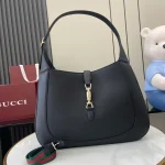 GUCCI Jackie大號黑色粒面斜揹包-813650：圖片 2