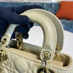 Dior Lady mini 綠色羊皮斜挎包mini-M0505：圖片 7