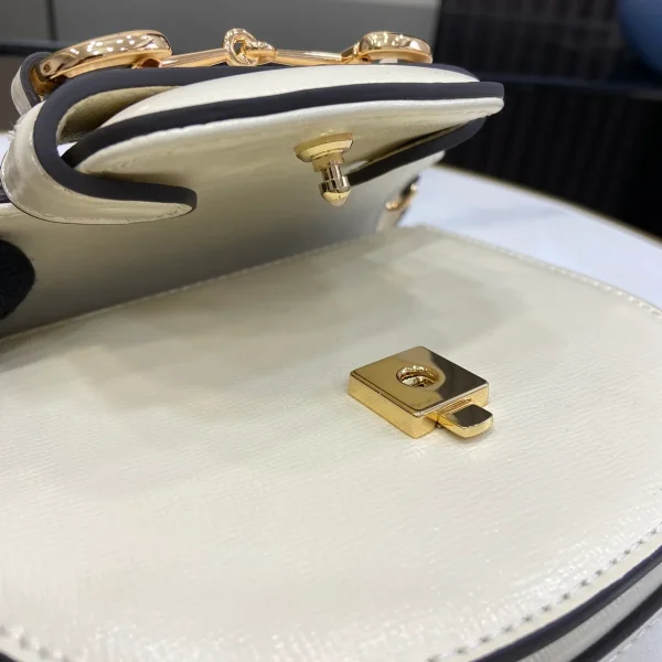GUCCI Horsebit 1955黑皮革肩揹包-781387：圖片 8