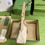 GUCCI Ophidia小號米棕帆布斜揹包-735145：圖片 5