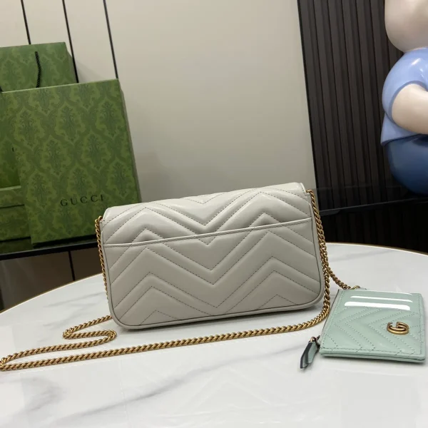 GUCCI GG Marmont迷你紅色皮革斜挎包-751526：圖片 4