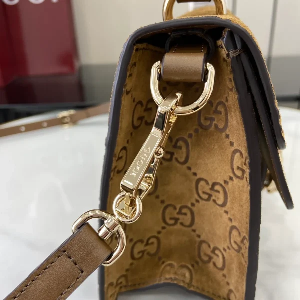 GUCCI Dionysus棕色麂皮斜揹包-813400：圖片 8