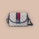 GUCCI Ophidia迷你米棕帆布斜揹包-772239