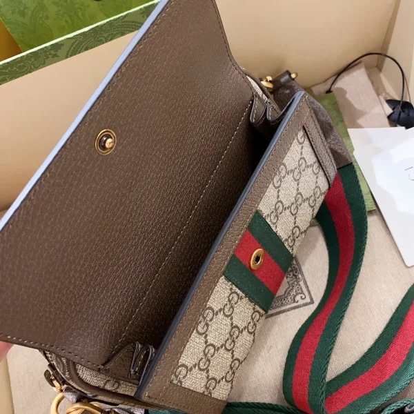 GUCCI Ophidia米棕帆布斜挎包-746308：圖片 7