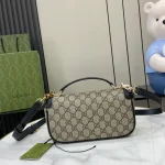 GUCCI Horsebit 1955小號黑色皮革手提包-815206：圖片 4