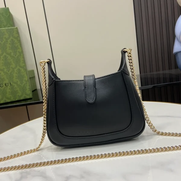 GUCCI Jackie Notte黑色漆皮肩揹包-782889：圖片 4