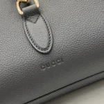 GUCCI Spring Summer春夏灰褐粒面手提包-806205：圖片 7