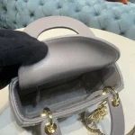 Dior Lady MINI 灰色羊皮斜挎包MINI-M0505：圖片 9