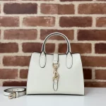 GUCCI 2024春夏系列春夏象牙粒面手提包-795349：圖片 2