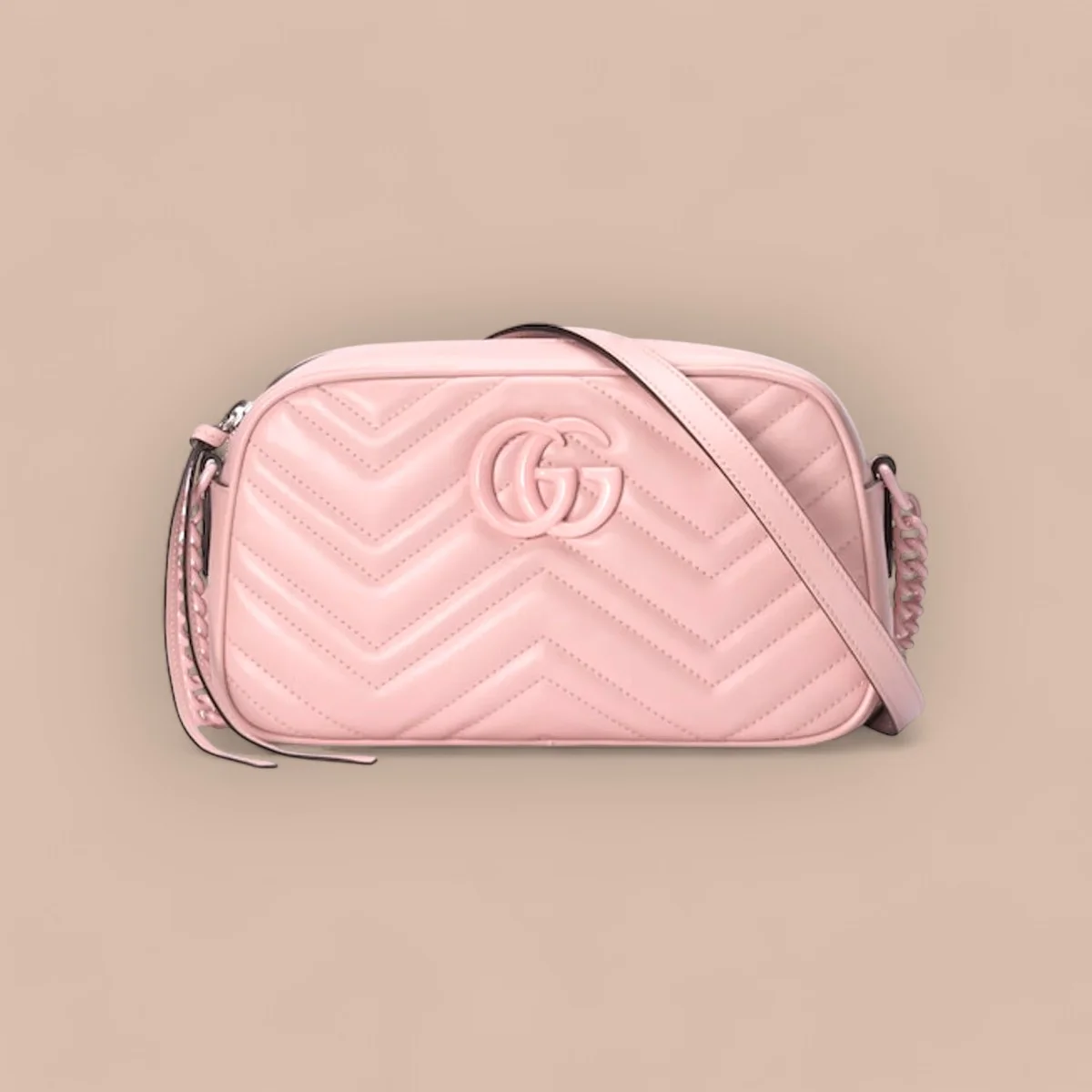 GUCCI GG Marmont小號黑色紋斜揹包-447632 1 GUCCI GG Marmont小號黑色紋斜揹包-447632