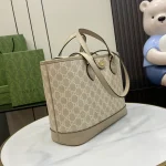 GUCCI Ophidia米棕帆布托特包-765043：圖片 3
