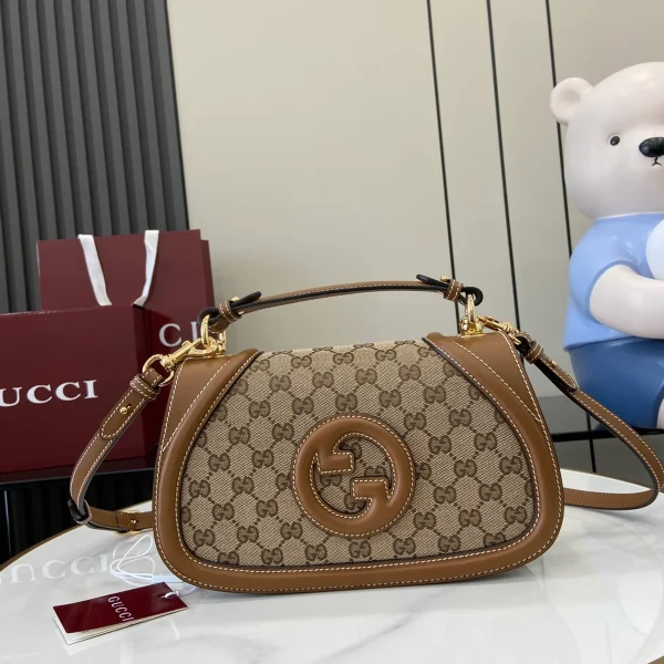 GUCCI Blondie小號紅色皮革手提包-815714：圖片 2