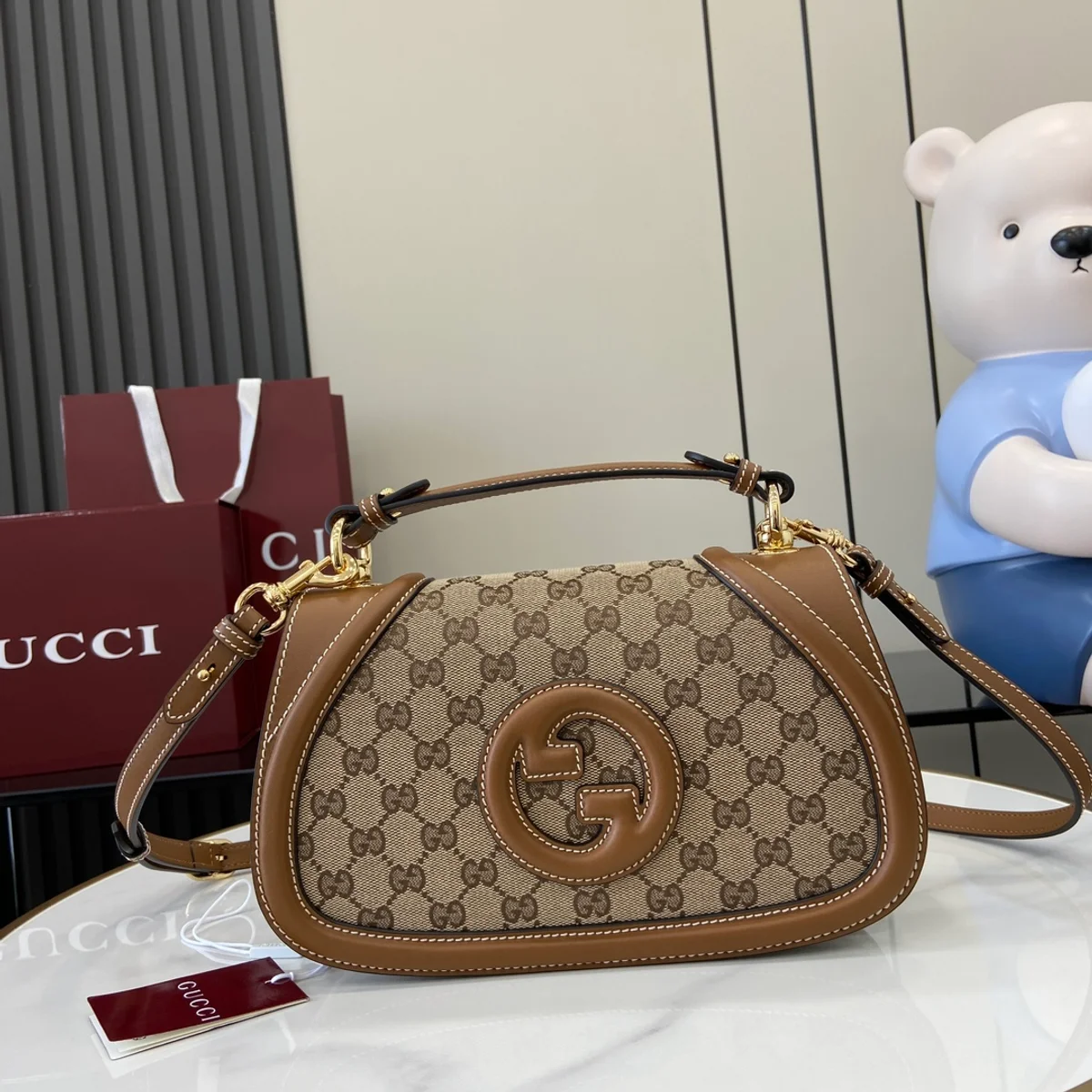 GUCCI Blondie小號紅色皮革手提包-815714 2 GUCCI Blondie小號紅色皮革手提包-815714