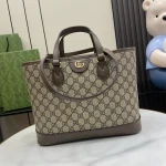 GUCCI Ophidia中號米白帆布手提包-765043：圖片 2