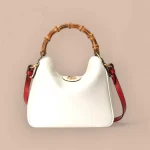 GUCCI Diana小號白色皮革斜揹包-746251
