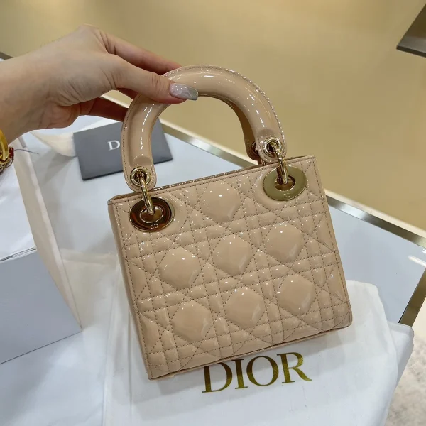 Dior Lady 迷你 粉色羊皮斜挎包mini-M0505：圖片 3