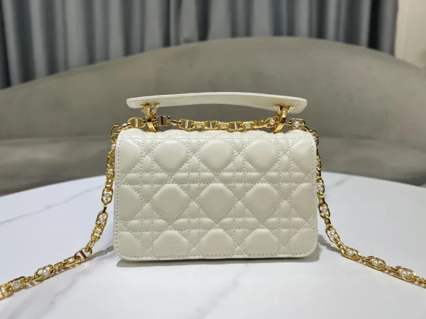 Dior Jolie mini 奶白小牛皮斜背包-M9272：圖片 8