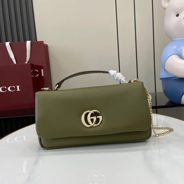 GUCCI GG Milano小號紅色絎縫皮革斜揹包-806016：圖片 2