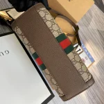 GUCCI Ophidia米棕帆布手挽包-547551：圖片 4