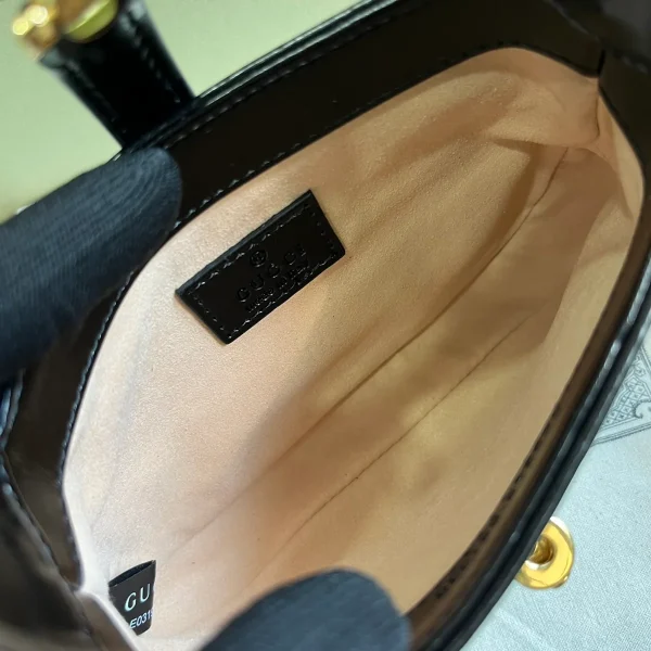 GUCCI Jackie 1961迷你黑色皮革斜揹包-760249：圖片 9