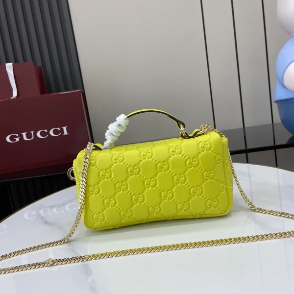 GUCCI GG Milano迷你黑色皮革斜揹包-806017：圖片 4