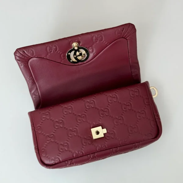 GUCCI GG Milano迷你深綠皮革斜揹包-806017：圖片 9