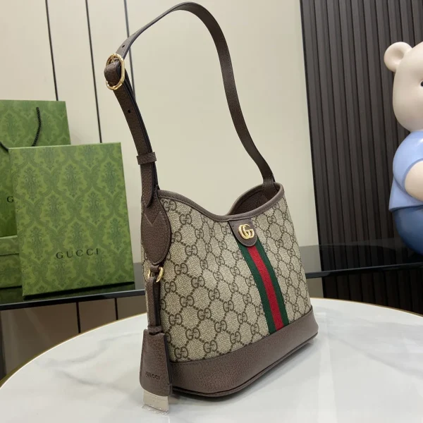 GUCCI Ophidia小號米白帆布水桶包-781402：圖片 3
