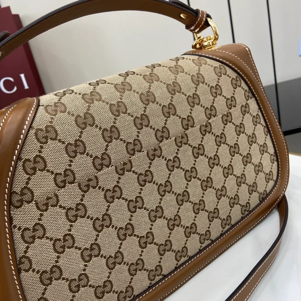 GUCCI Blondie中號黑色皮革手挽包-815716：圖片 5