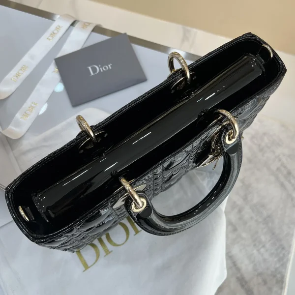 Dior Lady 黑色單肩包中號MM-M0540：圖片 7