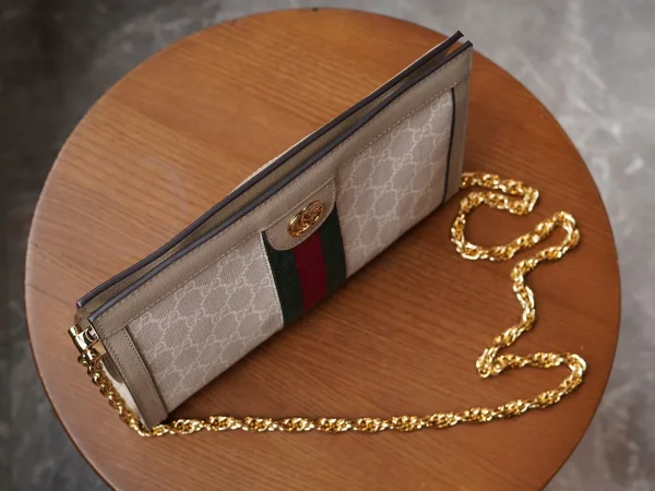 GUCCI GG Supreme小號米棕帆布肩揹包-503877：圖片 7