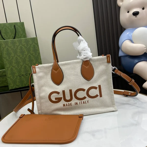 GUCCI Gucci Lido小號米棕帆布手提包-772144：圖片 2