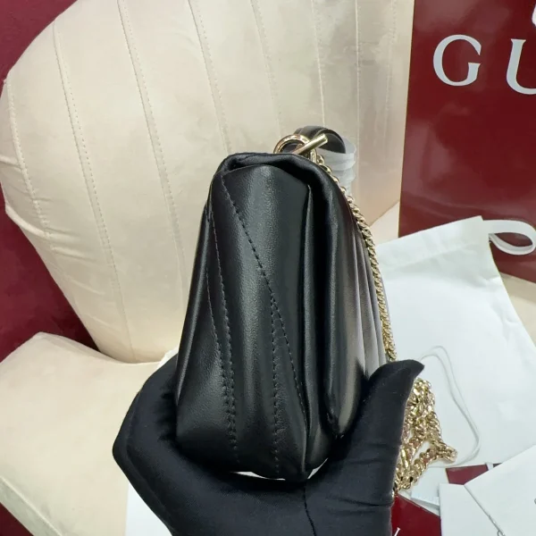 GUCCI GG Milano迷你紅色皮革手挽包-806017：圖片 5
