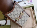 GUCCI 馬銜扣1955米棕皮革斜背包-625615：圖片 8