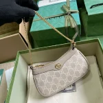 GUCCI Ophidia米棕帆布斜挎包-764960：圖片 8