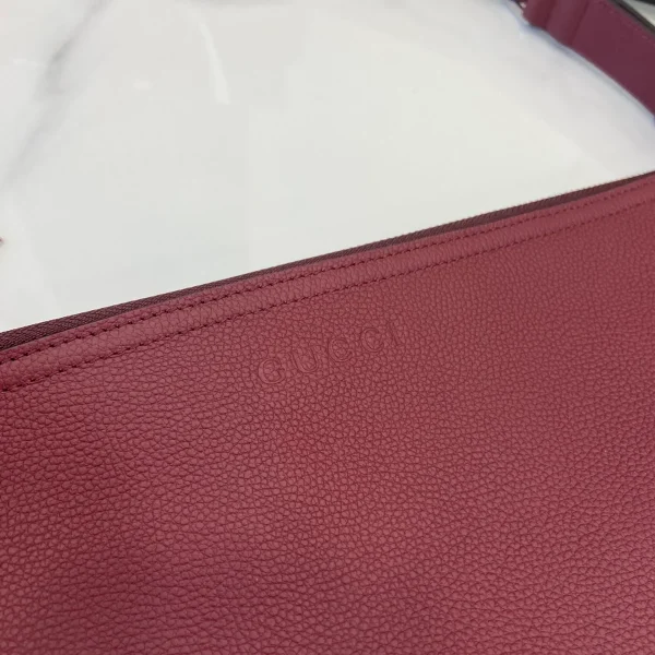 GUCCI Rosso Ancora紅色皮革斜揹包-801887：圖片 6