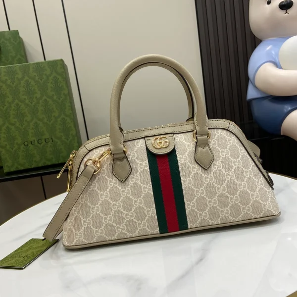 GUCCI Ophidia小號米白帆布手挽包-795249：圖片 2