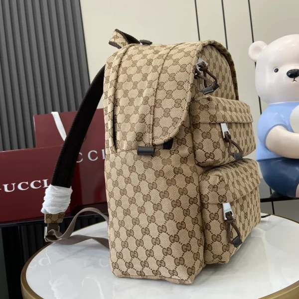GUCCI Original GG中號米棕帆布後背包-800265：圖片 3